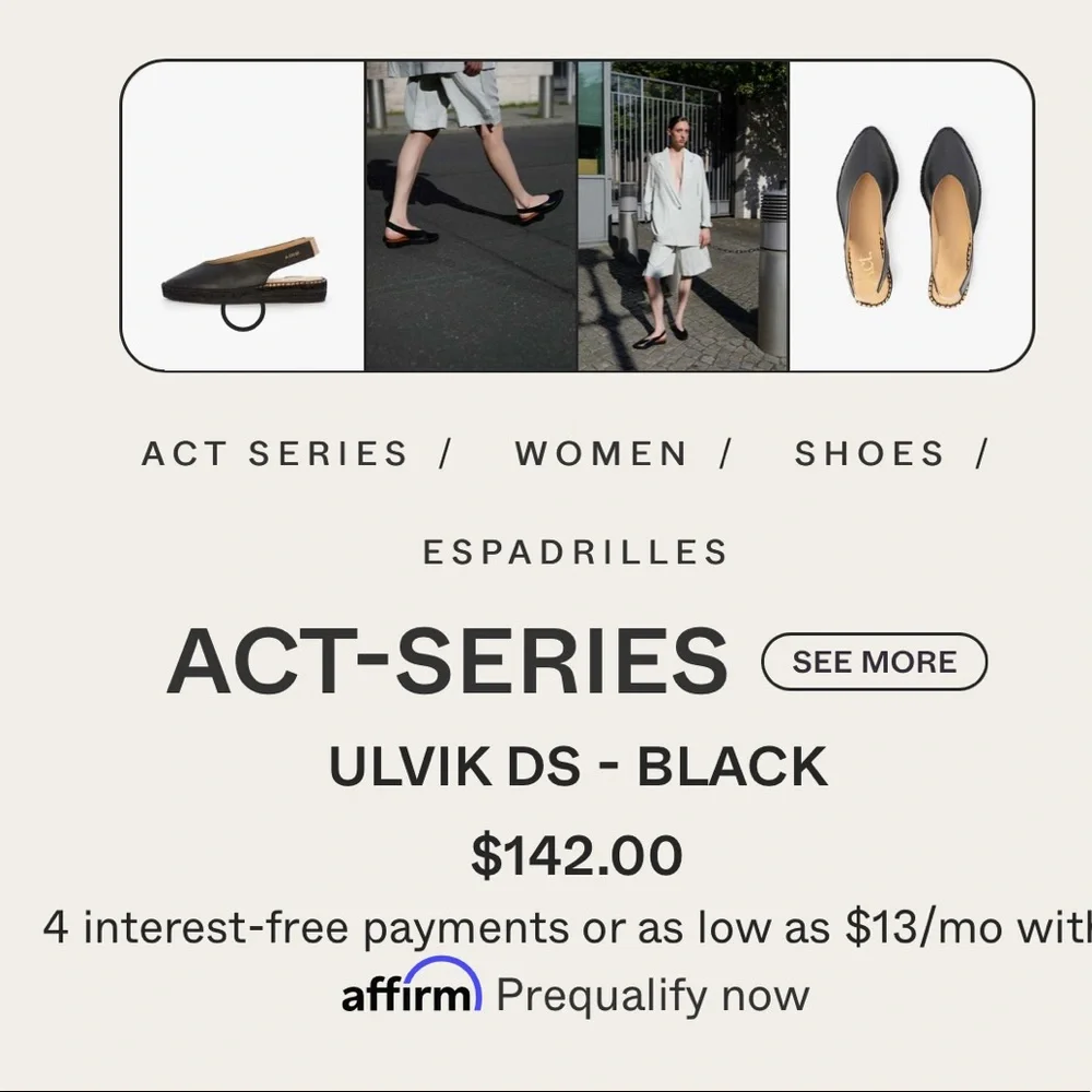 Act-Series espadrille shoes slingback leather taupe US 9 EU 40 quiet luxury